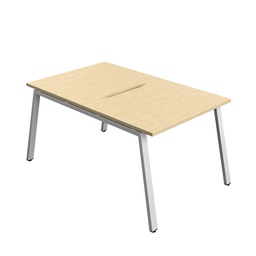 [SYN1080COAFRMASV2P] Synergy Bench With Cut Out: 2 Person (Fsc) | A-Frame Leg | 1000 X 800 | Maple/Silver