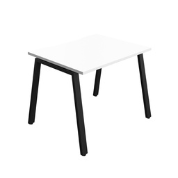 [SYN1080COAFRWHBK1P] Synergy|1P Bench Desk|Cut Out|A-Frame|1000X800|White-Black
