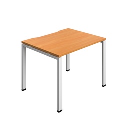 [SYN1080COGPLBEWH1P] Synergy|1P Bench Desk|Cut Out|Goal Post|1000X800|Beech-White