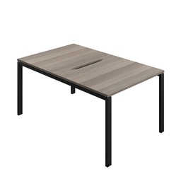 [SYN1080COGPLGOBK2P] Synergy|2P Bench Desk|Cut Out|Goal Post|1000X800|Grey Oak-Black