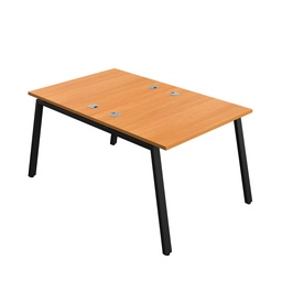 [SYN1080CPAFRBEBK2P] Synergy|2P Bench Desk|Cable Ports|A-Frame|1000X800|Beech-Black