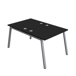 [SYN1080CPAFRBKSV2P] Synergy|2P Bench Desk|Cable Ports|A-Frame|1000X800|Black-Silver