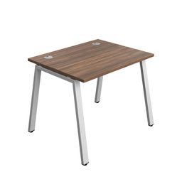 [SYN1080CPAFRDWSV1P] Synergy Bench With Cable Ports: 1 Person (Fsc) | A-Frame Leg | 1000 X 800 | Dark Walnut/Silver
