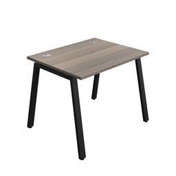 [SYN1080CPAFRGOBK1P] Synergy|1P Bench Desk|Cable Ports|A-Frame|1000X800|Grey Oak-Black