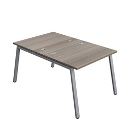 [SYN1080CPAFRGOSV2P] Synergy|2P Bench Desk|Cable Ports|A-Frame|1000X800|Grey Oak-Silver