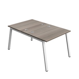 [SYN1080CPAFRGOWH2P] Synergy|2P Bench Desk|Cable Ports|A-Frame|1000X800|Grey Oak-White