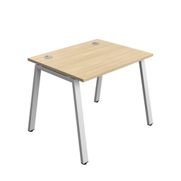 [SYN1080CPAFRNOSV1P] Synergy|1P Bench Desk|Cable Ports|A-Frame|1000X800|Nova Oak-Silver