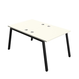 [SYN1080CPAFRWHBK2P] Synergy|2P Bench Desk|Cable Ports|A-Frame|1000X800|White-Black
