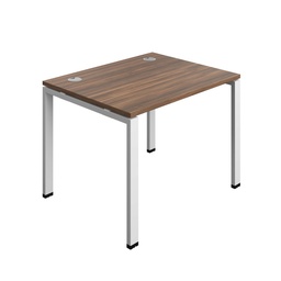 [SYN1080CPGPLDWWH1P] Synergy Bench With Cable Ports: 1 Person (Fsc) | Goal Post Leg | 1000 X 800 | Dark Walnut/White
