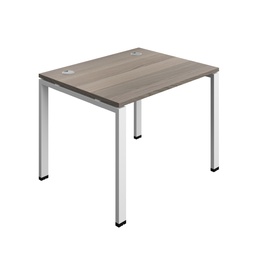 [SYN1080CPGPLGOWH1P] Synergy|1P Bench Desk|Cable Ports|Goal Post|1000X800|Grey Oak-White