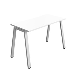 [SYN1260COAFRWHSV1P] Synergy|1P Bench Desk|Cut Out|A-Frame|1200X600|White-Silver