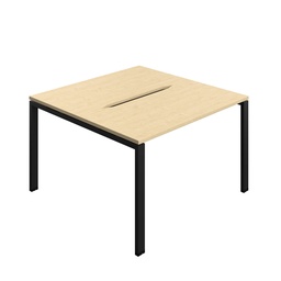 [SYN1260COGPLMABK2P] Synergy Bench With Cut Out: 2 Person (Fsc) | Goal Post Leg | 1200 X 600 | Maple/Black