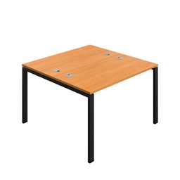 [SYN1260CPGPLBEBK2P] Synergy|2P Bench Desk|Cable Ports|Goal Post|1200X600|Beech-Black