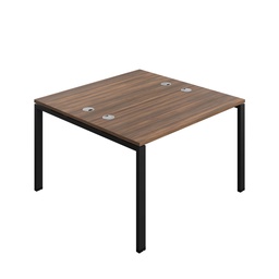 [SYN1260CPGPLDWBK2P] Synergy Bench With Cable Ports: 2 Person (Fsc) | Goal Post Leg | 1200 X 600 | Dark Walnut/Black