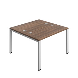 [SYN1260CPGPLDWSV2P] Synergy Bench With Cable Ports: 2 Person (Fsc) | Goal Post Leg | 1200 X 600 | Dark Walnut/Silver