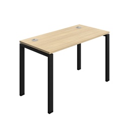 [SYN1260CPGPLNOBK1P] Synergy|1P Bench Desk|Cable Ports|Goal Post|1200X600|Nova Oak-Black