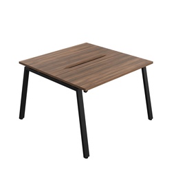 [SYN1270COAFRDWBK2P] Synergy Bench With Cut Out: 2 Person (Fsc) | A-Frame Leg | 1200 X 700 | Dark Walnut/Black