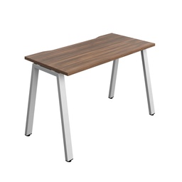 [SYN1270COAFRDWSV1P] Synergy Bench With Cut Out: 1 Person (Fsc) | A-Frame Leg | 1200 X 700 | Dark Walnut/Silver