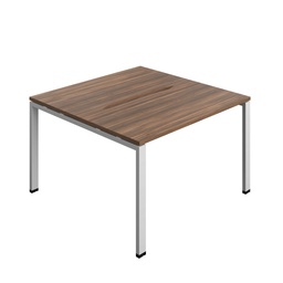 [SYN1270COGPLDWSV2P] Synergy Bench With Cut Out: 2 Person (Fsc) | Goal Post Leg | 1200 X 700 | Dark Walnut/Silver