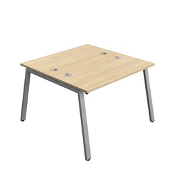 [SYN1270CPAFRNOSV2P] Synergy|2P Bench Desk|Cable Ports|A-Frame|1200X700|Nova Oak-Silver