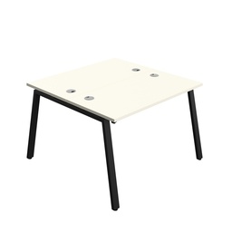 [SYN1270CPAFRWHBK2P] Synergy|2P Bench Desk|Cable Ports|A-Frame|1200X700|White-Black