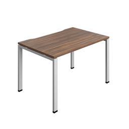 [SYN1280COGPLDWSV1P] Synergy Bench With Cut Out: 1 Person (Fsc) | Goal Post Leg | 1200 X 800 | Dark Walnut/Silver