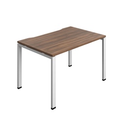 [SYN1280COGPLDWWH1P] Synergy Bench With Cut Out: 1 Person (Fsc) | Goal Post Leg | 1200 X 800 | Dark Walnut/White