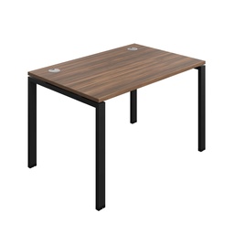 [SYN1280CPGPLDWBK1P] Synergy Bench With Cable Ports: 1 Person (Fsc) | Goal Post Leg | 1200 X 800 | Dark Walnut/Black