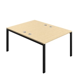 [SYN1280CPGPLMABK2P] Synergy Bench With Cable Ports: 2 Person (Fsc) | Goal Post Leg | 1200 X 800 | Maple/Black