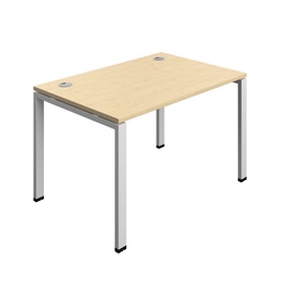 [SYN1280CPGPLMASV1P] Synergy Bench With Cable Ports: 1 Person (Fsc) | Goal Post Leg | 1200 X 800 | Maple/Silver