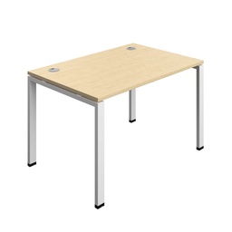 [SYN1280CPGPLMAWH1P] Synergy Bench With Cable Ports: 1 Person (Fsc) | Goal Post Leg | 1200 X 800 | Maple/White