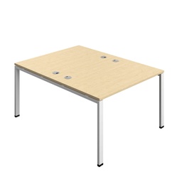 [SYN1280CPGPLMAWH2P] Synergy Bench With Cable Ports: 2 Person (Fsc) | Goal Post Leg | 1200 X 800 | Maple/White