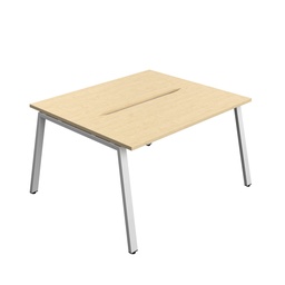[SYN1460COAFRMASV2P] Synergy Bench With Cut Out: 2 Person (Fsc) | A-Frame Leg | 1400 X 600 | Maple/Silver