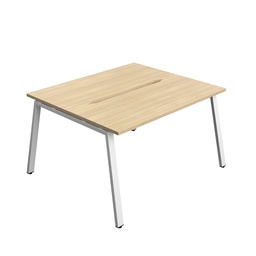 [SYN1460COAFRNOWH2P] Synergy|2P Bench Desk|Cut Out|A-Frame|1400X600|Nova Oak-White