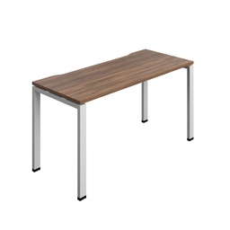 [SYN1460COGPLDWSV1P] Synergy Bench With Cut Out: 1 Person (Fsc) | Goal Post Leg | 1400 X 600 | Dark Walnut/Silver