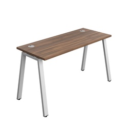[SYN1460CPAFRDWSV1P] Synergy Bench With Cable Ports: 1 Person (Fsc) | A-Frame Leg | 1400 X 600 | Dark Walnut/Silver