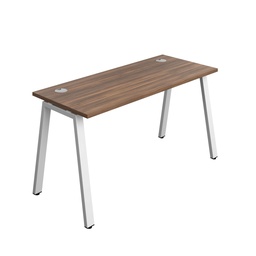 [SYN1460CPAFRDWWH1P] Synergy Bench With Cable Ports: 1 Person (Fsc) | A-Frame Leg | 1400 X 600 | Dark Walnut/White