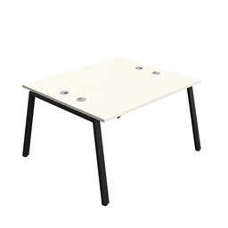 [SYN1460CPAFRWHBK2P] Synergy|2P Bench Desk|Cable Ports|A-Frame|1400X600|White-Black