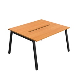 [SYN1470COAFRBEBK2P] Synergy|2P Bench Desk|Cut Out|A-Frame|1400X700|Beech-Black