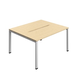 [SYN1470COGPLMASV2P] Synergy Bench With Cut Out: 2 Person (Fsc) | Goal Post Leg | 1400 X 700 | Maple/Silver