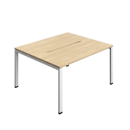 [SYN1470COGPLNOWH2P] Synergy|2P Bench Desk|Cut Out|Goal Post|1400X700|Nova Oak-White