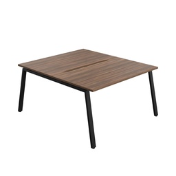 [SYN1480COAFRDWBK2P] Synergy Bench With Cut Out: 2 Person (Fsc) | A-Frame Leg | 1400 X 800 | Dark Walnut/Black