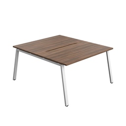 [SYN1480COAFRDWWH2P] Synergy Bench With Cut Out: 2 Person (Fsc) | A-Frame Leg | 1400 X 800 | Dark Walnut/White