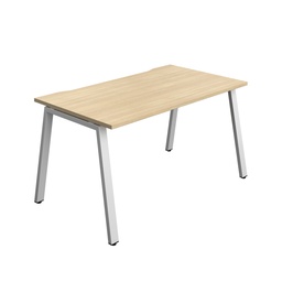 [SYN1480COAFRNOSV1P] Synergy|1P Bench Desk|Cut Out|A-Frame|1400X800|Nova Oak-Silver