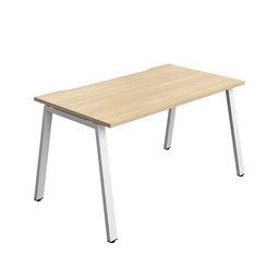 [SYN1480COAFRNOWH1P] Synergy|1P Bench Desk|Cut Out|A-Frame|1400X800|Nova Oak-White