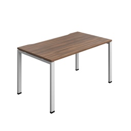 [SYN1480COGPLDWSV1P] Synergy Bench With Cut Out: 1 Person (Fsc) | Goal Post Leg | 1400 X 800 | Dark Walnut/Silver