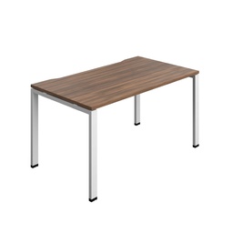 [SYN1480COGPLDWWH1P] Synergy Bench With Cut Out: 1 Person (Fsc) | Goal Post Leg | 1400 X 800 | Dark Walnut/White