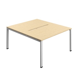 [SYN1480COGPLMASV2P] Synergy Bench With Cut Out: 2 Person (Fsc) | Goal Post Leg | 1400 X 800 | Maple/Silver