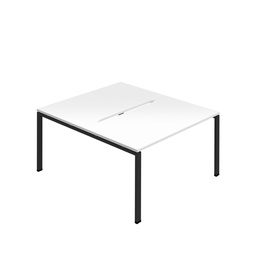 [SYN1480COGPLWHBK2P] Synergy|2P Bench Desk|Cut Out|Goal Post|1400X800|White-Black