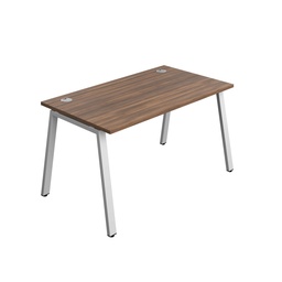 [SYN1480CPAFRDWSV1P] Synergy Bench With Cable Ports: 1 Person (Fsc) | A-Frame Leg | 1400 X 800 | Dark Walnut/Silver
